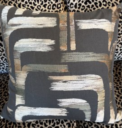 Gray, Cream, and Green Pillow
