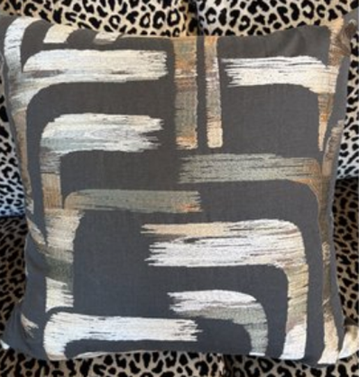 Gray, Cream, and Green Pillow
