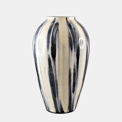 Brush Stroke Vase - Blue & White