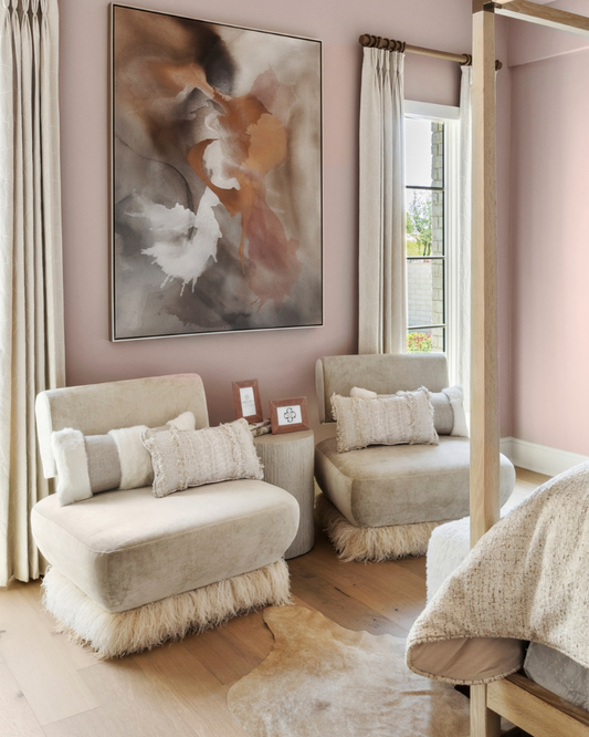 Adobe Haze Painting - Blush & Silver